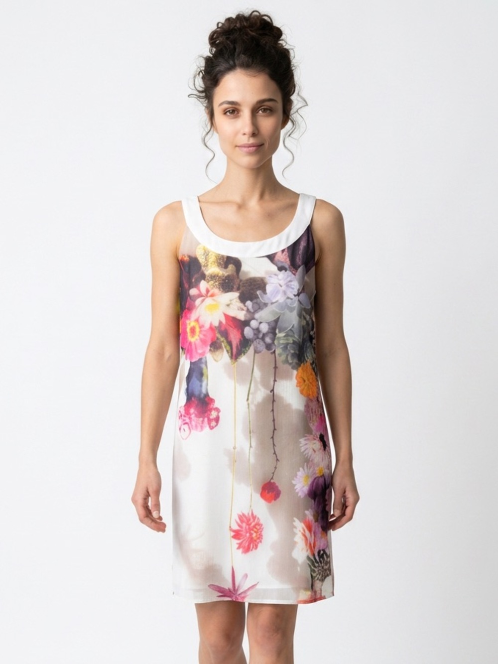 Printed mesh dress